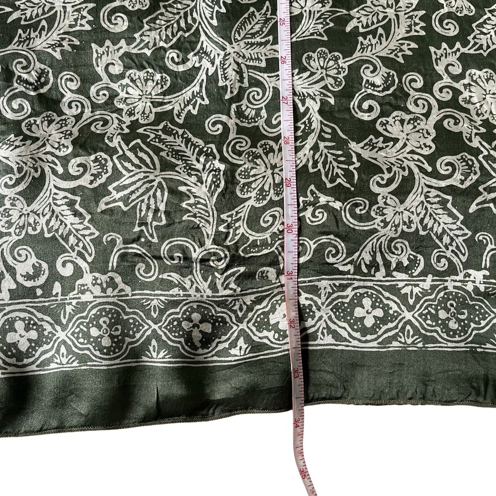 Asmara Green White Floral Paisley Pashmina Shawl Wrap Scarf Women Boho Elegant - Picture 5 of 5
